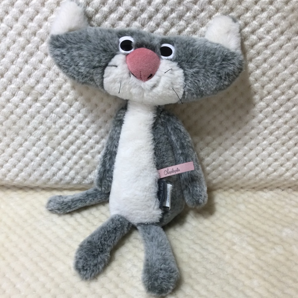 Moulin Roty Plush Chaplapla Flat Cat Stuffed Animal Toy